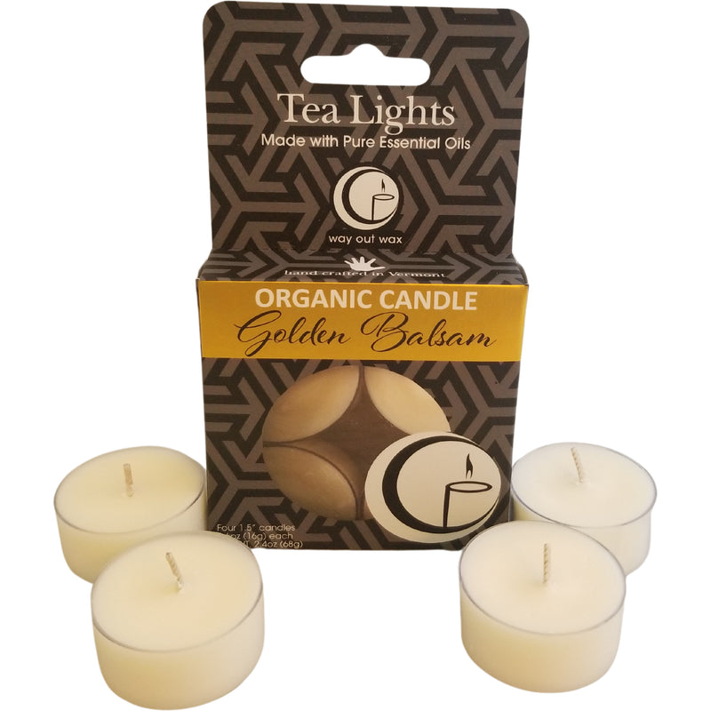 Golden Balsam - Organic Holiday Tealight Candle 4-pack