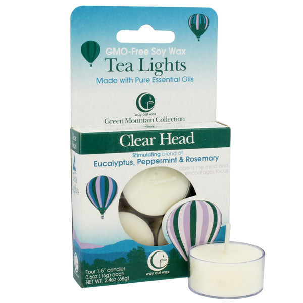 Clear Head - Tealight Candle 4-pack